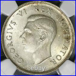 1944 NGC MS 62 South Africa 2 Shillings George VI 225K Silver Coin (21082109C)