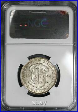 1944 NGC MS 62 South Africa 2 Shillings George VI 225K Silver Coin (21082109C)