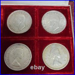 1947-1964 The Crowns of South Africa Silver 5 Shillings (50 Cents) Set