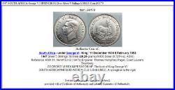 1947 SOUTH AFRICA George VI SPRINGBOK Deer Silver 5 Shillings LARGE Coin i90179