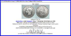 1947 SOUTH AFRICA George VI SPRINGBOK Deer Silver 5 Shillings LARGE Coin i90968