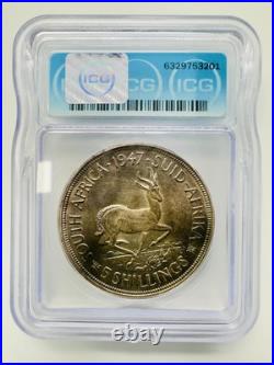 1947 South Africa 5 Shillings George VI Rex Imperator ICG MS64 KM#31 Silver