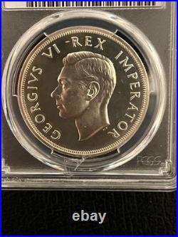 1947 South Africa 5 Shillings Silver Proof Coin PCGS PR65