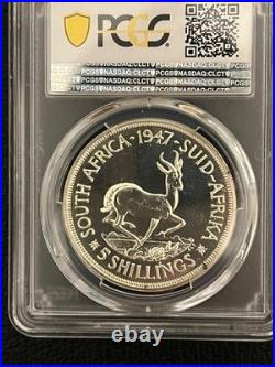 1947 South Africa 5 Shillings Silver Proof Coin PCGS PR65