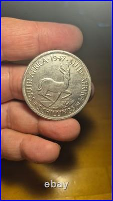 1947 South Africa Silver 5 Shillings King George VI Coin & Investment Treasure