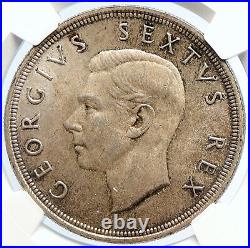 1948 SOUTH AFRICA George VI SPRINGBOK Deer Silver 5 Shillings Coin NGC i105711