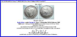 1948 SOUTH AFRICA George VI SPRINGBOK Deer Silver 5 Shillings LARGE Coin i82647