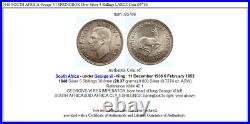 1948 SOUTH AFRICA George VI SPRINGBOK Deer Silver 5 Shillings LARGE Coin i95786