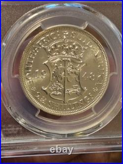 1948 South Africa 2 1/2 Shillings PCGS PF 66 TOP POP STUNNING