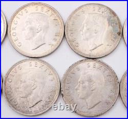 1948 South Africa 5 Shillings 10x Large silver coins Springbok 10-coins AU-UNC