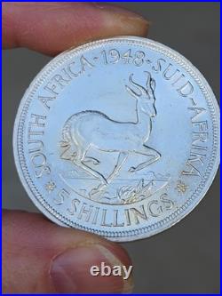 1948 South Africa 5 Shillings Crown UNC BU GEM