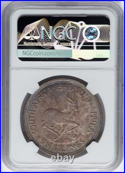 1948 South Africa 5 Shillings NGC MS63 Silver Springbok Crown KM40.1 George VI