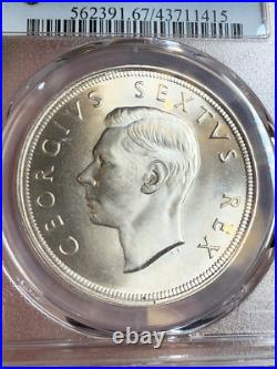 1948 South Africa Silver 5 Shillings, PCGS MS-67 High Grade