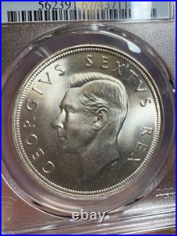 1948 South Africa Silver 5 Shillings, PCGS MS-67 High Grade