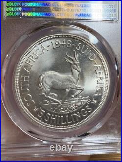 1948 South Africa Silver 5 Shillings, PCGS MS-67 High Grade