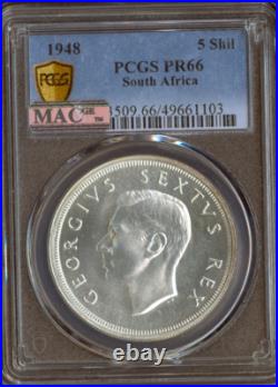 1948 South Africa Silver 5 Shillings PCGS PR66 Quality