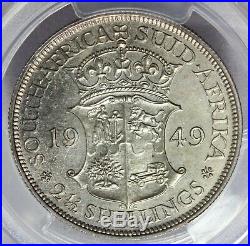 1949 South Africa 2 1/2 2.5 Shillings Silver Proof Coin PCGS PR 66 KM# 39.1
