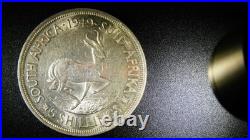1949 South Africa 5 Shillings Crown 80% Silver Coin Exc