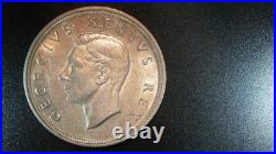 1949 South Africa 5 Shillings Crown 80% Silver Coin Exc