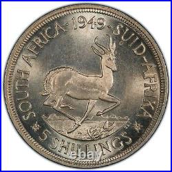 1949 South Africa 5 Shillings PCGS PL67 Silver Registry Coin KM 40.1
