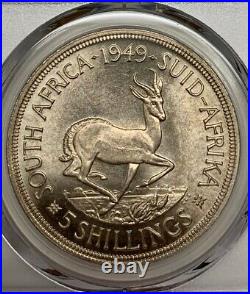 1949 South Africa 5 Shillings PCGS PL67 Silver Registry Coin KM 40.1