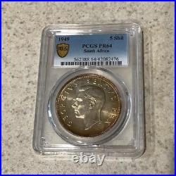 1949 South Africa Silver 5 Shilling Proof, PCGS PR64