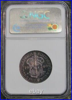 1949 South Africa Silver Proof 2 Shillings NGC PF66 Beautiful Purple/Blue Toning
