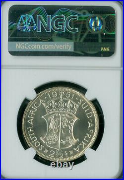 1951 South Africa Silver 2.5 Shillings Ngc Pf66 Mac 2nd Finest Mac Spotless