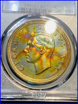 1951 South africa Silver 5 Shillings PCGS PR64 -BEAUTIFUL TONIG