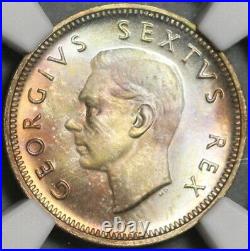 1952 NGC PF 66 South Africa Silver 6 Pence George VI Proof Coin (21012205C)