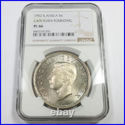 1952 NGC PL66 South Africa Capetown Founding 5 Shilling Coin #57953A