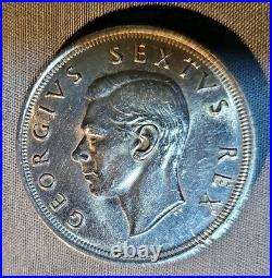 1952 SOUTH AFRICA 300th Cape Town Riebeeck w SHIP Silver 5 Shillings Coin i97685