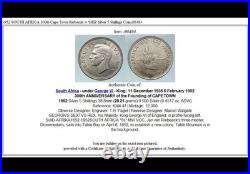 1952 SOUTH AFRICA 300th Cape Town Riebeeck w SHIP Silver 5 Shillings Coin i97685