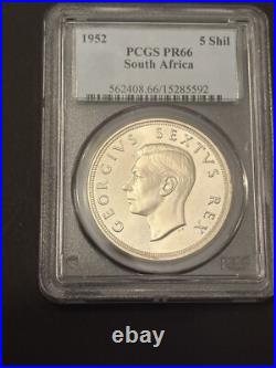 1952 Silver South Africa 5 Shillings Capetown Founding Coin Pcgs Proof 66