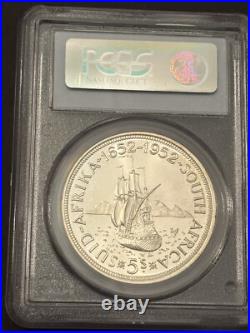 1952 Silver South Africa 5 Shillings Capetown Founding Coin Pcgs Proof 66