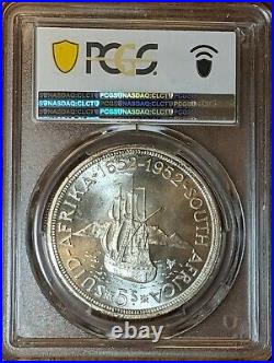 1952 South Africa 300th Anniversary 5 Shilling PCGS PL67 FREE SHIPPING