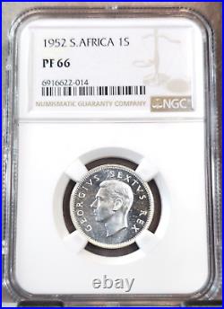 1952 South Africa Silver 1 Shilling Woman & Anchor Ngc Pf 66 Gem Proof