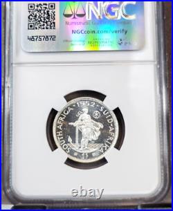 1952 South Africa Silver 1 Shilling Woman & Anchor Ngc Pf 66 Gem Proof