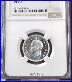 1952 South Africa Silver 1 Shilling Woman & Anchor Ngc Pf 66 Gem Proof