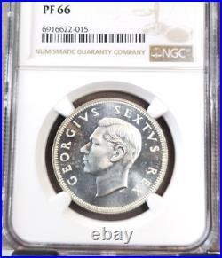 1952 South Africa Silver 2.5 Shillings George VI Ngc Pf 66 Rare Gem Proof