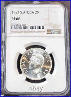 1952 South Africa Silver 2 Shillings Ngc Pf 66 Beautiful Gem Proof
