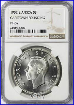 1952 South Africa Silver 5 Shillings NGC PF67 Capetown Founding