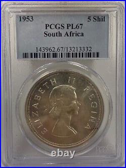 1953 PCGS PL67 5 shil South Africa Silver Round