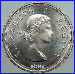 1953 SOUTH AFRICA Old Queen Elizabeth II VINTAGE Silver 5 Shillings Coin i90627