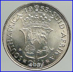 1953 SOUTH AFRICA UK Queen Elizabeth II OLD Silver 2 1/2 Shillings Coin i94186