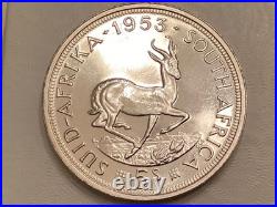 1953 South Africa 5 Shillings ELIZABETH II PROOF SILVER CROWN