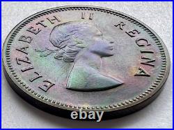 1953 South Africa Proof Set 8 Coins All Toned withCase 3 Pence Is Missing