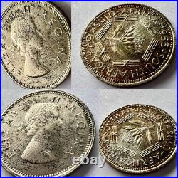 1953 South Africa Proof Set 8 Coins All Toned withCase 3 Pence Is Missing