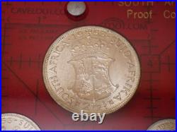 1953 South Africa Proof Set Elizabeth II Coronation Year 9 Coins Silver Crown