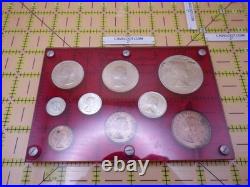 1953 South Africa Proof Set Elizabeth II Coronation Year 9 Coins Silver Crown